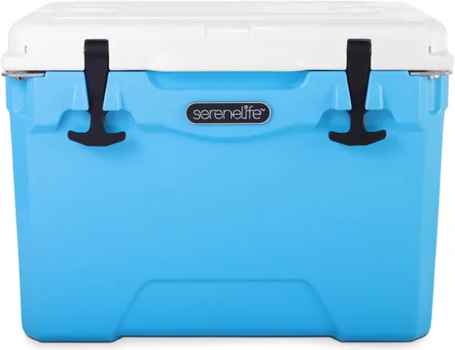 SereneLife Caja enfriadora rotomoldeada ultrarresistente de 25 a 75 cuartos de galón, con capacidad para hasta 64 latas, mantiene el hielo hasta 5