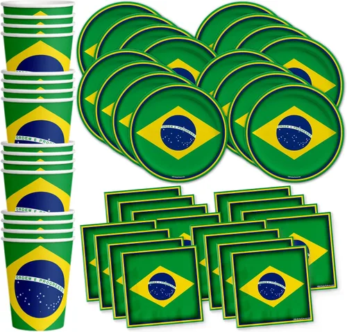Miniatura 14 de Platos de papel del 4 de julio, juegos de platos desechables del 4 de julio, suministros para fiestas patrióticas de bandera estadounidense, platos