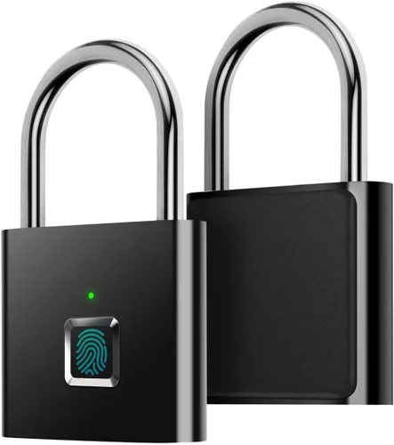 AICase - Candado de huellas dactilares, ultra ligero, con un solo toque, con carga USB, para gimnasio, deportes, casillero de empleados escolares,