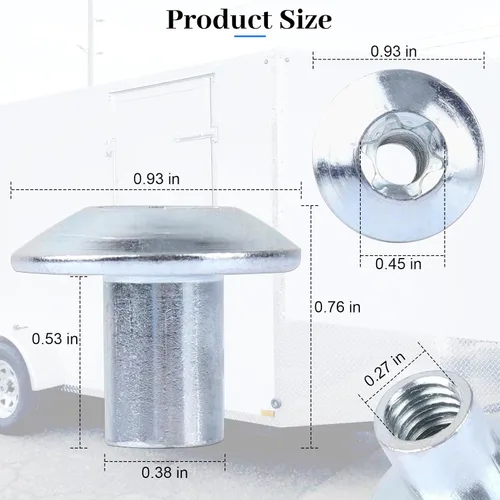 Miniatura 2 de Tuerca de cabeza abombada Torx de barril de 5/16" para pestillo de puerta de remolque de carga - Herrajes para puerta de remolque de carga