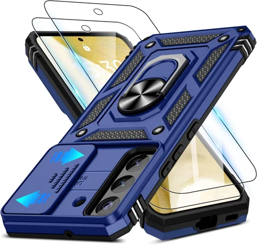 Miniatura 140 de ATUMP Funda para OnePlus Nord N200 5G con protector de pantalla HD con cubierta para cámara deslizante, soporte de anillo de rotación de 360°
