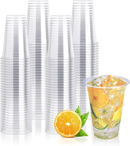 Lilymicky Paquete de 200 vasos de plástico transparente de 10 onzas, vasos desechables para mascotas, perfectos para fiestas de cumpleaños, 200