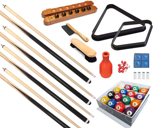 Mesa de billar – Kit de accesorios de 32 piezas de billar – Palos de billar de billar – Juegos de bolas de puente
