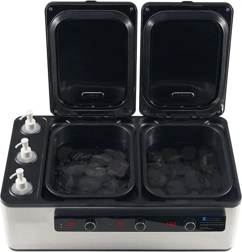 Miniatura 8 de Master Massage - Calentador eléctrico profesional de piedra de masaje 2 en 1 y 3 botellas de aceite de masaje y loción y calentador de gel,