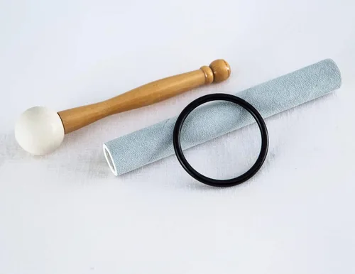 Miniatura 3 de Leize Cuenco cantante de cristal de cuarzo, nota C, raíz chakra, blanco, 10 pulgadas con funda de transporte resistente, gamuza