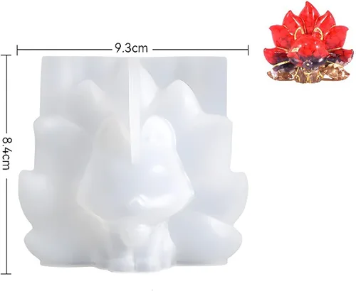Miniatura 6 de Moldes de resina de zorro de cola de zorro - Moldes de silicona de fundición de resina para decoración del hogar y fabricación de velas, molde
