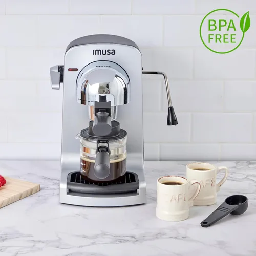 Miniatura 3 de IMUSA Cafetera eléctrica para Espresso y Cappuccino Bistro de 4 tazas, plateado