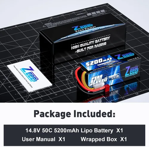 Miniatura 6 de Zeee 4S Lipo Battery 5200mAh 14.8V 50C Hard Case RC Battery T Plug Compatible con RC Car RC Buggy Truggy Crawler Monster Boat Truck Modelo RC