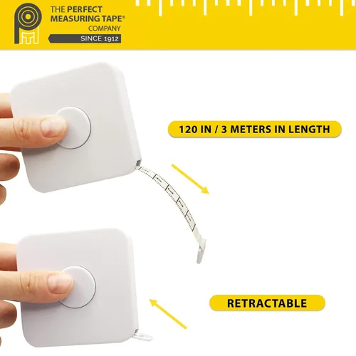 Miniatura 5 de Perfect Measuring Tape - Cinta métrica flexible extra larga (120 pulgadas). Cinta métrica retráctil de doble cara - Pulgadas a 120 y métrica a 9.8