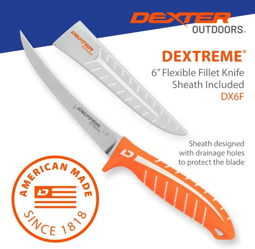 Miniatura 3 de Dexter Outdoors Cuchillo flexible de filete Dextreme de un solo filo de 6 pulgadas Incluye funda