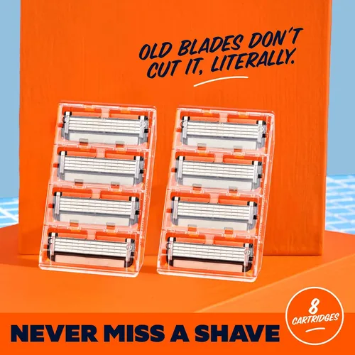 Miniatura 5 de Dollar Shave Club 4 repuestos de maquinilla de afeitar (8 unidades) Cuchillas de enjuague Swift para cabello más largo y grueso