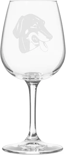 Miniatura 192 de Copa de vino de 12.75 onzas con diseño de perro grabado