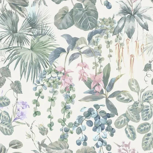 Miniatura 11 de Ismoon Papel tapiz verde para despegar y pegar, diseño bohemio floral y hojas en papel adhesivo grueso, papel adhesivo botánico oscuro, extraíble