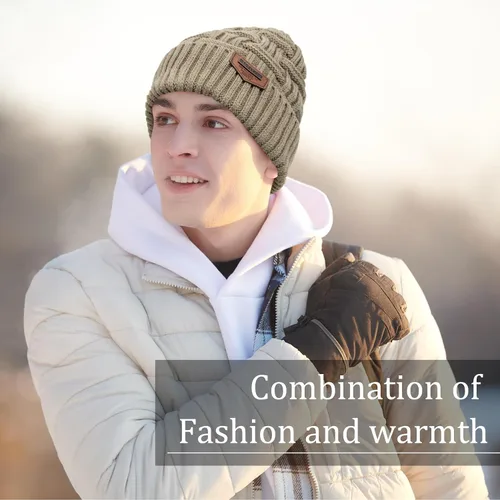 Miniatura 71 de Loritta Gorro de invierno cálido de punto grueso y holgado para hombre