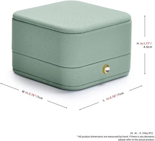 Miniatura 5 de Caja de regalo de joyería interior de terciopelo para collar colgante de cuero verde premium