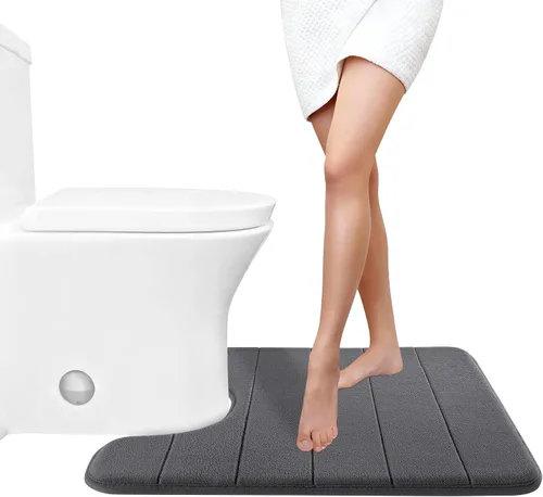 Miniatura 89 de Yimobra Tapete de baño de espuma viscoelástica, súper suave, absorbente, antideslizante, de secado rápido, lavable a máquina, tapete para bañera
