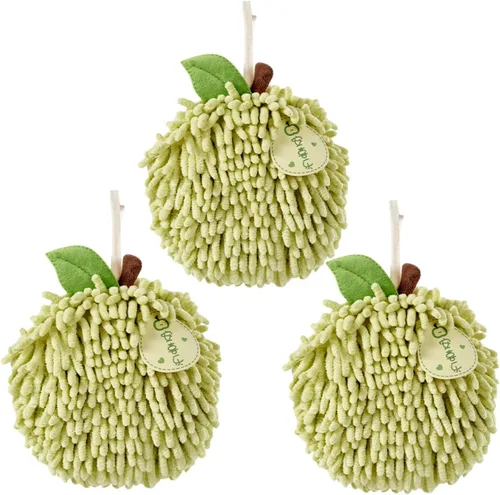 Miniatura 16 de Juego de 3 toallas de mano de felpilla con bucles para colgar, toallas de mano colgantes para baño o cocina, de secado rápido, toalla de baño