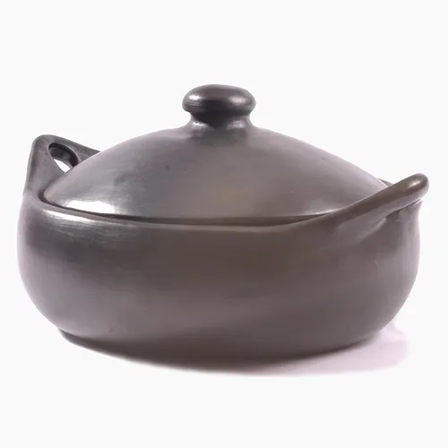Miniatura 3 de Ancient Cookware, Chamba - Cacerola de arcilla plana, grande, 5 cuartos de galón