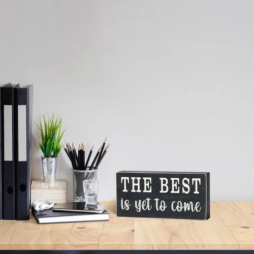 Miniatura 5 de Esur Escritorio motivacional para oficina en casa, decoración negra, letrero de caja de casa de campo, regalo para mujeres, P.S. You Got This+The