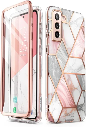 i-Blason Cosmo - Funda protectora delgada y elegante para Samsung Galaxy S22 Plus (2022), con protector de pantalla integrado (mármol)