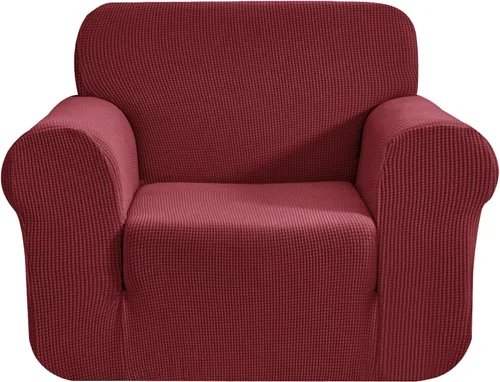 Miniatura 26 de CHUN YI - Funda elástica de 1 pieza para sillón grande, funda protectora suave de Jacquard con elastano, detalle de cuadros y parte inferior