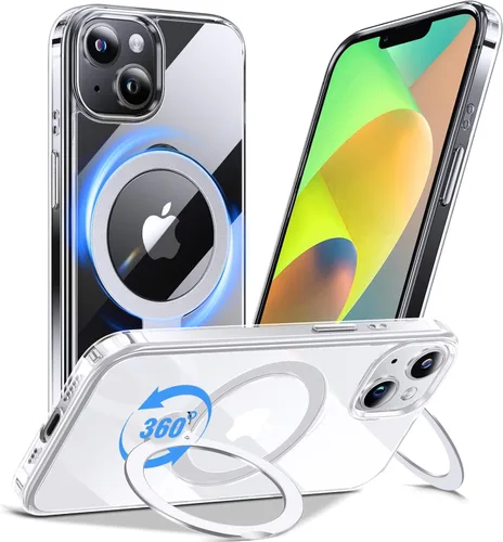 Miniatura 28 de Anqrp Funda transparente con función atril magnética con junta tórica para iPhone 12/12 Pro, compatible con Mag-Safe, de grado militar, reforzada