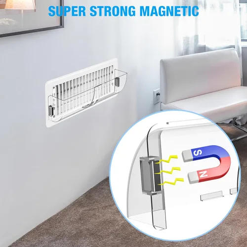 Miniatura 7 de Deflector de ventilación de aire con potentes imanes (10 a 14 pulgadas), cubierta de ventilación de redirector de ventilación de aire acondicionado