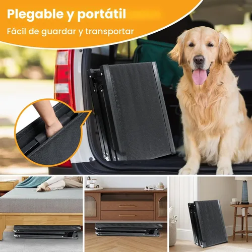 Miniatura 6 de Rampa para perros, rampa para perros para automóvil con superficie antideslizante, rampa plegable de 63 x 17.3 pulgadas para perros grandes