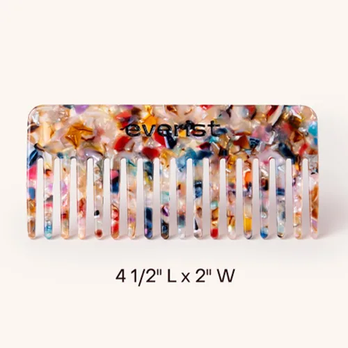 Miniatura 5 de Everist Peine de confeti – Peine desenredante de dientes anchos reciclado, apto para viajes para todo tipo de cabello
