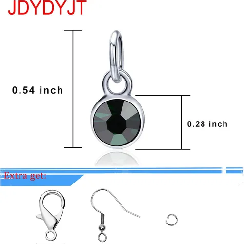 Miniatura 2 de Dijes de piedra natal de mayo para pulsera, collar, joyería, plata, bricolaje, cristal para mujer, 0.236 pulgadas