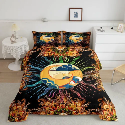 Miniatura 14 de Feelyou, juego de ropa de cama estilo vaquero tamaño individual para niños, juego de edredón occidental para niños y niñas, desierto del lejano