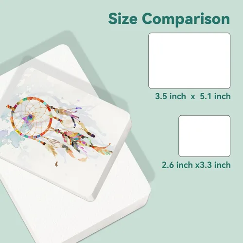Miniatura 4 de LIGHTWISH Mini cuaderno de bocetos de acuarela, 60 hojas de 2.6 x 3.3 pulgadas, 100% algodón, prensado en frío, 300 gsm/140 libras, mini libro