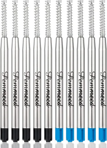 Miniatura 6 de Recambios de bolígrafo con resorte para bolígrafo Penneed B5/B6/B8, compatible con Parker Waterman, punta media de acción torcida, 0.039 in, paquete