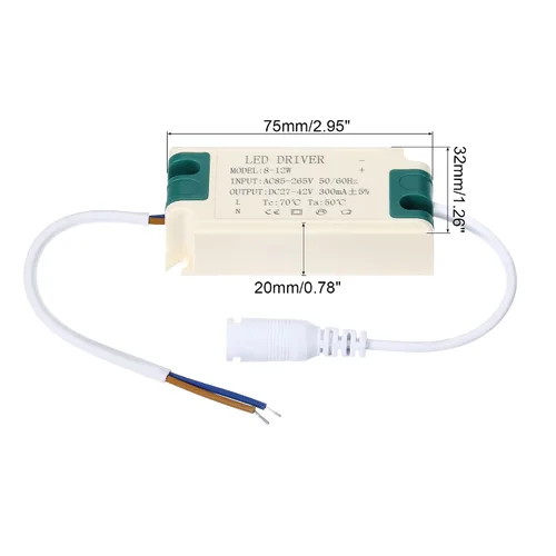 Miniatura 2 de PATIKIL 8-12W 300mA LED Driver, AC 85-265V Salida 27-42V DC Conector hembra Conector Rectificador de corriente constante Transformador Fuente