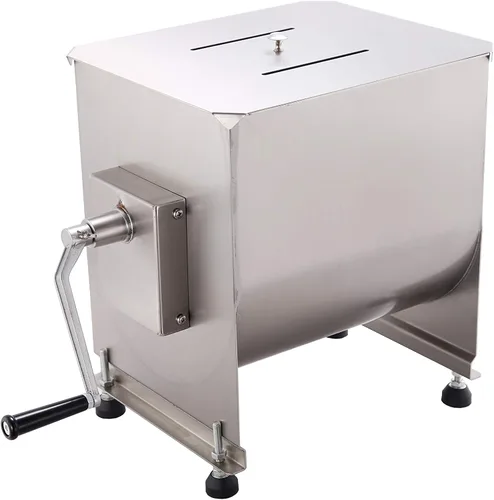 CMI Mezcladores de carne manuales de acero inoxidable comercial con tapa, tanque fijo de 16 libras/10 L, (mezcla máxima de 15 libras para carne),