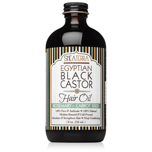 Miniatura 10 de Shea Terra Organics Aceite de ricino negro egipcio para el crecimiento del cabello, argán y alma, tratamiento natural para el cabello, 8 onzas