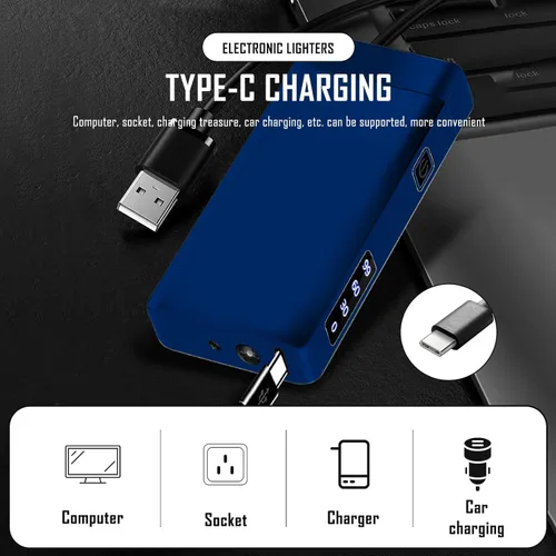 Miniatura 4 de SKRFIRE Encendedor USB resistente al viento – Arco eléctrico de alta potencia, encendedor de plasma recargable con linterna multimodo y pantalla