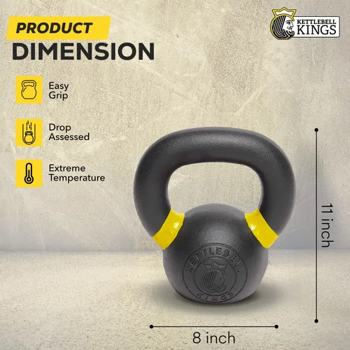 Miniatura 3 de Kettlebell Kings Pesas rusas con recubrimiento en polvo de 4 a 105.8 lbs Pesas de mano Equipo de gimnasio y juegos de entrenamiento de fuerza