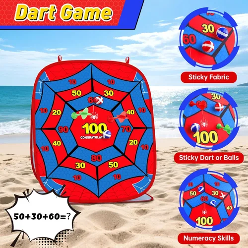 Miniatura 4 de Juego de lanzamiento de sacos de araña para niños: tablero de Cornhole 4 en 1, juguetes para interiores y exteriores, para niños y niñas de 3, 4, 5