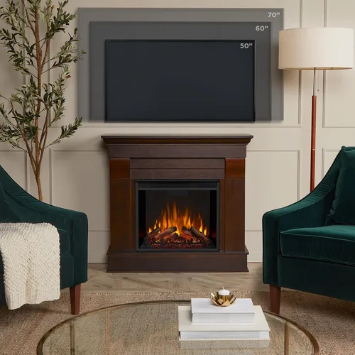 Miniatura 6 de Real Flame Chateau - Chimenea eléctrica de 41 pulgadas con repisa para sala de estar o dormitorio, inserto de chimenea calentador reemplazable