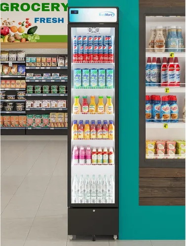 Miniatura 4 de KoolMore Refrigerador de exhibición comercial delgado de 17 pulgadas, 7 pies cúbicos en negro, listado ETL (KM-MDR-17S)