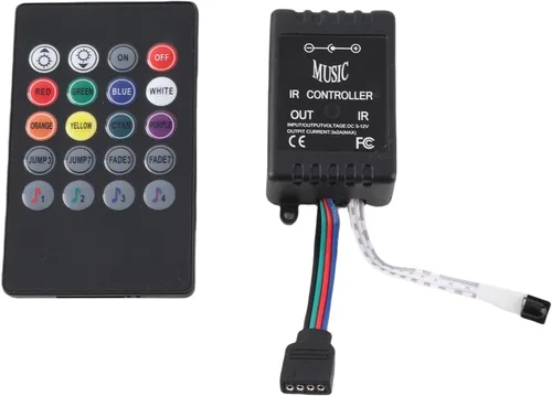 Miniatura 7 de Controlador de música LED, control remoto con sensor de sonido, ligero, compacto y portátil, utilizado para controlar lámparas LED, para KTV