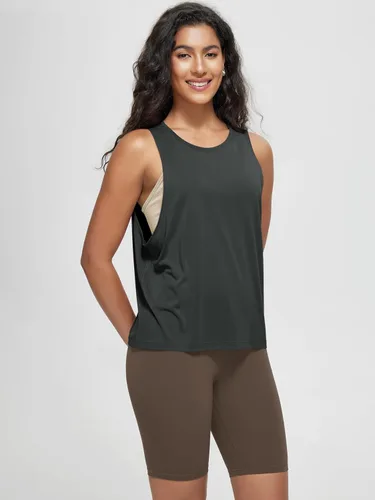 Miniatura 3 de ODODOS Paquete de 3 camisetas sin mangas sueltas para mujer, camisetas sin mangas para gimnasio, atletismo, entrenamiento, camisetas de yoga