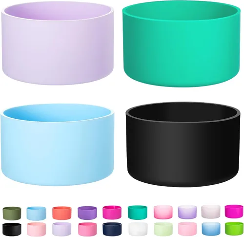 Miniatura 17 de LONPARRY Paquete de 4 fundas para botas Stanley Tumbler 40 30 oz Protector de fondo para Stanley Cup Quencher H2.0 Funda de silicona Stanley IceFlow