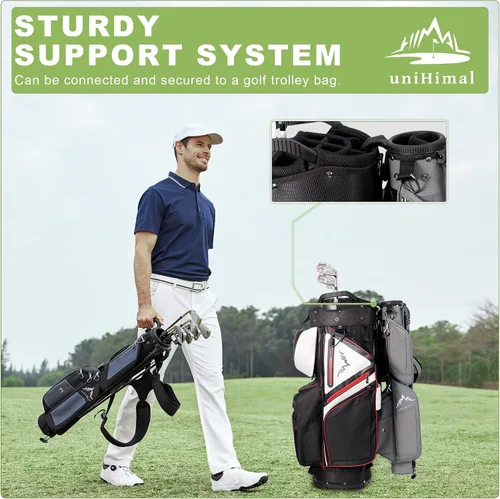 Miniatura 9 de Bolsa de golf ligera con soporte para transportar – Bolsa de golf fácil de llevar y duradera para Pitch n Putt para el campo de práctica, Par 3