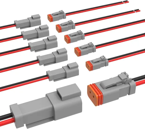 Miniatura 16 de Newdeli Deutsch - Kit de conectores de 12 pines, impermeable, conector eléctrico de 16 AWG macho y hembra, conectores de cable automotriz