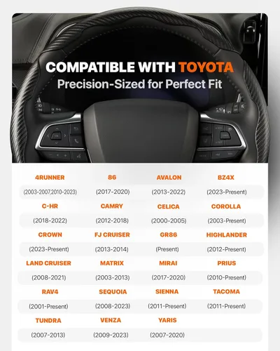Miniatura 2 de Funda de volante personalizada de fibra de carbono West Llama para Toyota Rav4 Corolla Camry Highlander Prius, cubierta de volante de 3 piezas