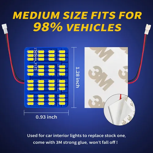 Miniatura 2 de AUXLIGHT Accesorios de luces LED para interior de automóvil con adaptadores de festoon 194 168 T10 / BA9S / DE3175 6418 211-2 578 Festoon