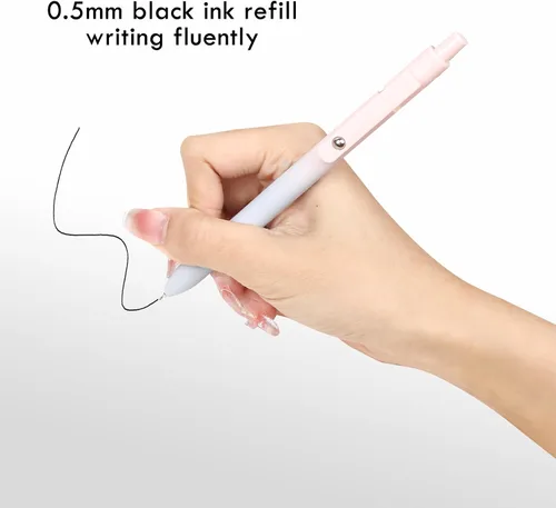 Miniatura 6 de Ddaowanx Bolígrafos de Gel, 10 Piezas 0.7mm Bolígrafos de Tinta Negra de Secado Rápido de Punta Fina con Escritura Suave, Lindos Artículos
