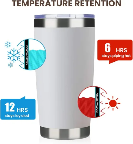 Miniatura 6 de MEWAY - Vaso de 20 onzas para café Blanco
